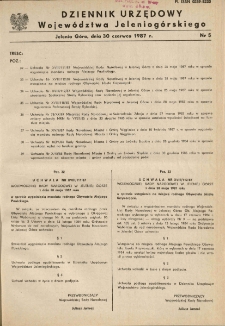 Dziennik Urzędowy Województwa Jeleniogórskiego, 1987, nr 5