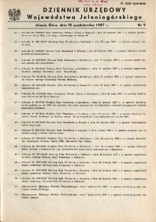 Dziennik Urzędowy Województwa Jeleniogórskiego, 1987, nr 9