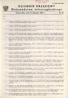 Dziennik Urzędowy Województwa Jeleniogórskiego, 1987, nr 12
