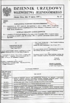 Dziennik Urzędowy Województwa Jeleniogórskiego, 1997, nr 17