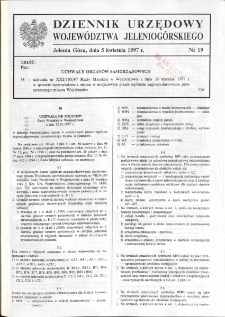 Dziennik Urzędowy Województwa Jeleniogórskiego, 1997, nr 19