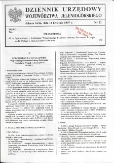 Dziennik Urzędowy Województwa Jeleniogórskiego, 1997, nr 21