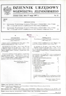Dziennik Urzędowy Województwa Jeleniogórskiego, 1997, nr 31