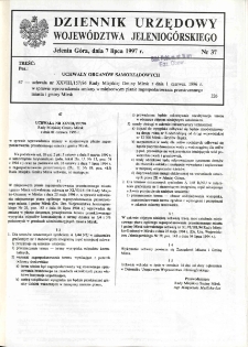 Dziennik Urzędowy Województwa Jeleniogórskiego, 1997, nr 37