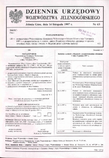 Dziennik Urzędowy Województwa Jeleniogórskiego, 1997, nr 63