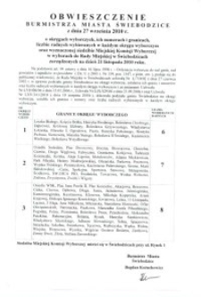 Obwieszczenie Burmistrza Miasta Świebodzice z dnia 27 września 2010 r.
