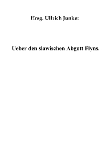 Ueber den slawischen Abgott Flyns [Dokument elektroniczny]
