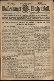 Waldenburger Wochenblatt, Jg. 62, 1916, nr 186