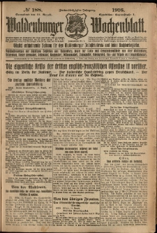 Waldenburger Wochenblatt, Jg. 62, 1916, nr 188