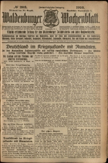 Waldenburger Wochenblatt, Jg. 62, 1916, nr 203