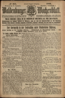 Waldenburger Wochenblatt, Jg. 62, 1916, nr 215