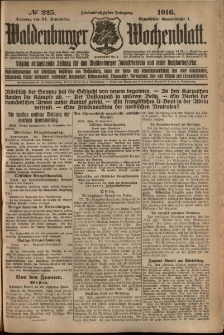 Waldenburger Wochenblatt, Jg. 62, 1916, nr 225