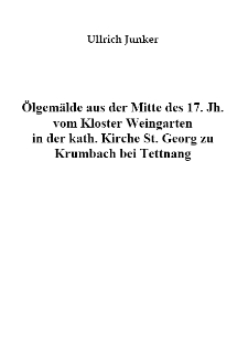 &Ouml;lgem&auml;lde aus der Mitte des 17. Jh. vom Kloster Weingarten in der kath. Kirche St. Georg zu Krumbach bei Tettnang [Dokument elektroniczny]
