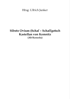 Siboto Ovium (Schaf – Schaffgotsch Kastellan von Kemnitz) [Dokument elektroniczny]
