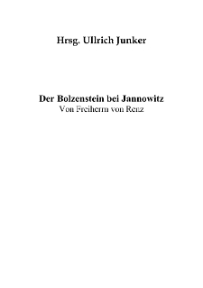 Der Bolzenstein bei Jannowitz [Dokument elektroniczny]