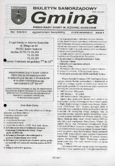 Gmina : biuletyn samorządowy : pismo Rady Gminy w Jeżowie Sudeckim, 2001, nr 30