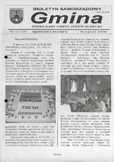 Gmina : biuletyn samorządowy : pismo Rady Gminy Jeżów Sudecki, 2006, nr 61