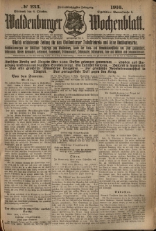 Waldenburger Wochenblatt, Jg. 62, 1916, nr 233