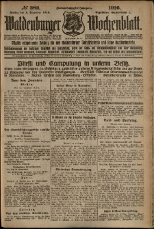 Waldenburger Wochenblatt, Jg. 62, 1916, nr 282