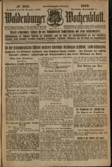Waldenburger Wochenblatt, Jg. 62, 1916, nr 305