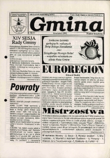 Gmina : biuletyn samorządowy : pismo Rady Gminy w Jeżowie Sudeckim, 1991, nr 9