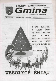 Gmina : biuletyn samorządowy : pismo Rady Gminy w Jeżowie Sudeckim, 2002, nr 39
