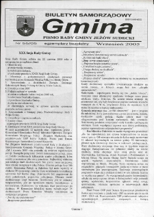 Gmina : biuletyn samorządowy : pismo Rady Gminy Jeżów Sudecki, 2005, nr 55