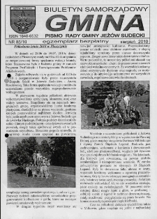 Gmina : biuletyn samorządowy : pismo Rady Gminy Jeżów Sudecki, 2010, nr 85