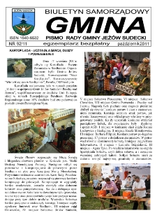 Gmina : biuletyn samorządowy : pismo Rady Gminy Jeżów Sudecki, 2011, nr 92