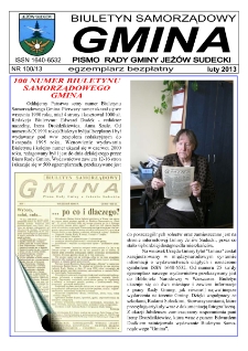 Gmina : biuletyn samorządowy : pismo Rady Gminy Jeżów Sudecki, 2013, nr 100