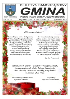 Gmina : biuletyn samorządowy : pismo Rady Gminy Jeżów Sudecki, 2014, nr 111