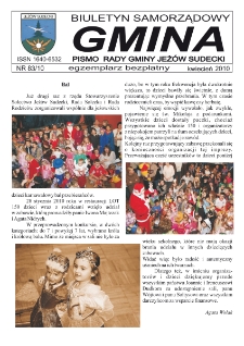 Gmina : biuletyn samorządowy : pismo Rady Gminy Jeżów Sudecki, 2010, nr 83