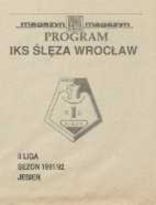 Program - IKS Ślęza Wrocław, II Liga, sezon 1991/1992 jesień, dodatek do Magazynu Dziennika Dolnośląskiego