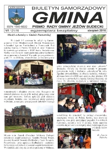 Gmina : biuletyn samorządowy : pismo Rady Gminy Jeżów Sudecki, 2016, nr 121
