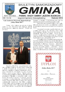 Gmina : biuletyn samorządowy : pismo Rady Gminy Jeżów Sudecki, 2018, nr 131
