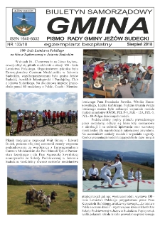 Gmina : biuletyn samorządowy : pismo Rady Gminy Jeżów Sudecki, 2018, nr 133
