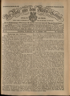 Der Bote aus dem Riesen-Gebirge : Zeitung für alle Stände, R. 95, 1907, nr 44