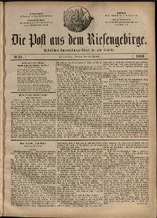 Die Post aus dem Riesengebirge, 1883, nr 11