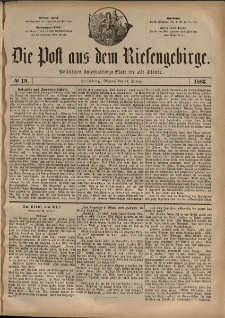 Die Post aus dem Riesengebirge, 1883, nr 19