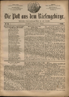 Die Post aus dem Riesengebirge, 1883, nr 35