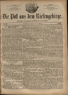 Die Post aus dem Riesengebirge, 1883, nr 40
