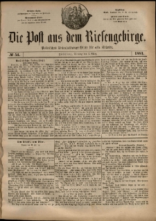 Die Post aus dem Riesengebirge, 1883, nr 54