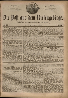 Die Post aus dem Riesengebirge, 1883, nr 63