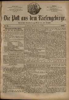 Die Post aus dem Riesengebirge, 1883, nr 74