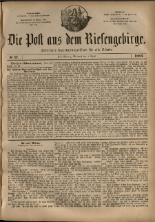 Die Post aus dem Riesengebirge, 1883, nr 77