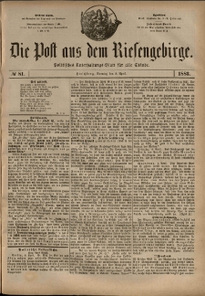 Die Post aus dem Riesengebirge, 1883, nr 81