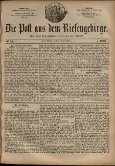 Die Post aus dem Riesengebirge, 1883, nr 85