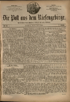 Die Post aus dem Riesengebirge, 1883, nr 87