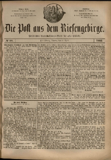 Die Post aus dem Riesengebirge, 1883, nr 88