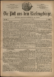 Die Post aus dem Riesengebirge, 1883, nr 96